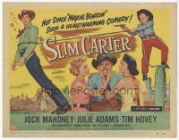 7s161 SLIM CARTER TC '57 Jock Mahoney, Julie Adams, funny art of boy holding up Mahoney!