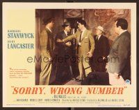 7s607 SORRY WRONG NUMBER LC #4 '48 four men confront Burt Lancaster, classic Anatole Litvak!