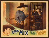 7s636 TERROR TRAIL LC '33 super tough cowboy Tom Mix points at man in jail cell!