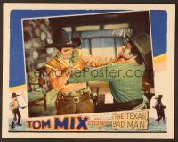7s639 TEXAS BAD MAN LC '32 great close up of Tom Mix in death struggle with bad guy!