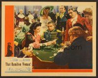 7s221 THAT HAMILTON WOMAN LC '41 Laurence Olivier as Nelson watches Vivien Leigh gamble at cards!