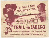 7s186 TRAIL TO LAREDO TC '48 art of Charles Starrett as The Durango Kid with Smiley Burnette!