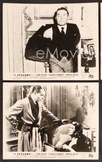 7t089 5 FINGERS 3 English FOH LCs '52 cool images of spy James Mason!