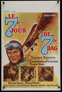 7w509 ACES HIGH Belgian '76 Malcolm McDowell, different WWI airplane dogfight art!