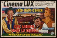 7w533 BIG LAND Belgian '59 cool different art of Alan Ladd, Virginia Mayo, Edmond O'Brien!