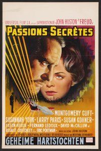 7w586 FREUD Belgian '63 John Huston directed, Montgomery Clift, Susannah York, The Secret Passion!