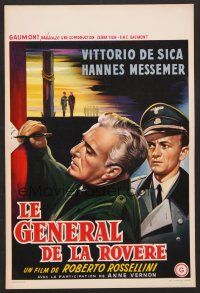 7w591 GENERAL DELLA ROVERE Belgian '59 artwork of Vittorio De Sica, Il generale della rovere!