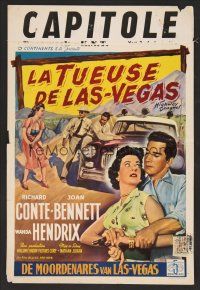 7w604 HIGHWAY DRAGNET Belgian '54 Richard Conte, Joan Bennett, Las Vegas manhunt for thrill-killer