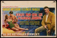 7w606 HOME FROM THE HILL Belgian '60 art of Robert Mitchum, Eleanor Parker & George Peppard!