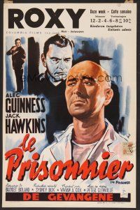 7w675 PRISONER Belgian '55 Jack Hawkins accuses bald Cardinal Alec Guinness of treason, Wik art!