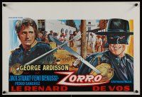 7w750 ZORRO THE FOX Belgian '68 Guido Zurli's El Zorro, great artwork of George Ardisson!