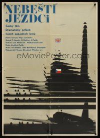 7w145 RIDERS IN THE SKY Czech 23x33 '68 Polak's Nebesti jezdci, Grygar art of military planes!