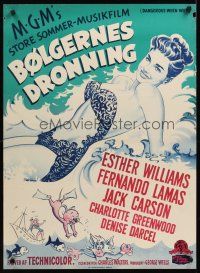 7w330 DANGEROUS WHEN WET Danish '54 different Gaston art of sexiest swimmer Esther Williams!
