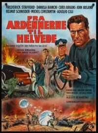 7w332 DIRTY HEROES Danish '69 Dalle Ardenne all'inferno, Frederick Stafford, Curt Jurgens!