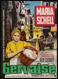7w347 GERVAISE Danish '56 Maria Schell, an unusual love story directed by Rene Clement!