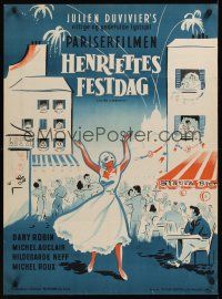 7w353 HOLIDAY FOR HENRIETTA Danish '55 Julien Duvivier's brilliant comedy satire with Dany Robin!