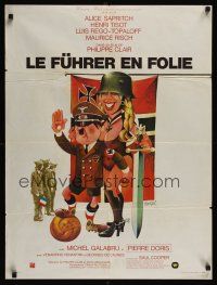7w424 FUHRER RUNS AMOK French 23x32 '74 Philippe Clair's Le fuhrer en folie, wacky Hurel art!