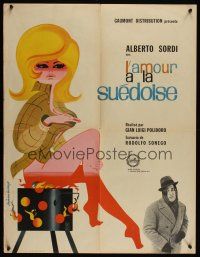 7w460 TO BED OR NOT TO BED French 23x32 '64 Alberto Sordi, cool Jouineau Bourduge art of hot woman