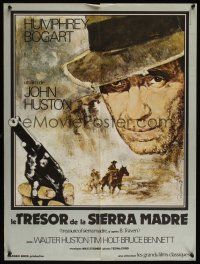 7w463 TREASURE OF THE SIERRA MADRE French 23x32 R77 Goldman art of Humphrey Bogart!