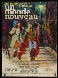 7w466 YOUNG WORLD French 23x32 '66 Vittorio De Sica's Un monde nouveau, great Mascii art!