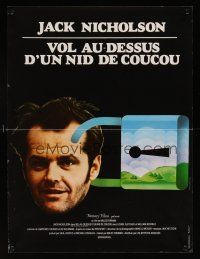 7w492 ONE FLEW OVER THE CUCKOO'S NEST French 15x21 '76 cool art of Jack Nicholson, Forman classic!