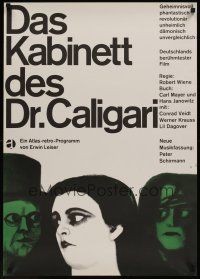 7w075 CABINET OF DR CALIGARI German R60s Conrad Veidt, very strange art by Blase!