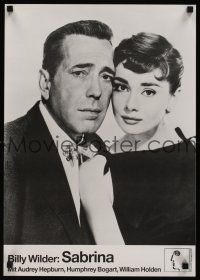 7w074 SABRINA German 16x23 R70s Audrey Hepburn, Humphrey Bogart, Billy Wilder!