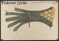 7w104 HALFTE DES LEBENS Polish 27x38 '87 Michal Piekarski artwork of nailed glove!