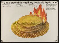 7w107 I TO CE PROCI Polish 27x38 '86 Michal Piekarski artwork of flaming straw hat!