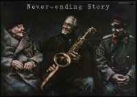 7w120 NEVER-ENDING STORY Polish 27x38 '96 Grzegorczyk art of Churchill, Roosevelt & Stalin!