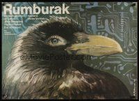 7w128 RUMBURAK Polish 27x38 '85 Michal Piekarski art of crow with human eye!