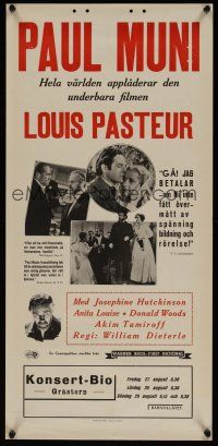 7w066 STORY OF LOUIS PASTEUR Swedish stolpe '37 Paul Muni in the title role!