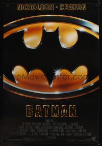 7x056 BATMAN 1sh '89 Michael Keaton, Jack Nicholson, directed by Tim Burton!