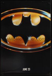 7x057 BATMAN matte teaser 1sh '89 Michael Keaton, Jack Nicholson, directed by Tim Burton!