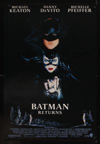 7x062 BATMAN RETURNS 1sh '92 Michael Keaton, Danny DeVito, Michelle Pfeiffer, Tim Burton!