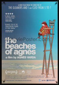 7x075 BEACHES OF AGNES arthouse 1sh '08 Agnes Varda documentary, cool artwork!
