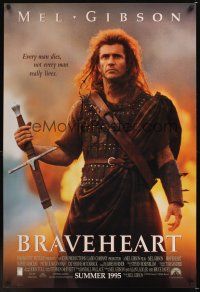 7x111 BRAVEHEART int'l advance 1sh '95 Mel Gibson as William Wallace!