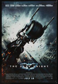 7x174 DARK KNIGHT advance DS 1sh '08 Christian Bale as Batman on motorcycle!