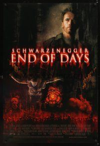 7x207 END OF DAYS DS 1sh '99 grizzled Arnold Schwarzenegger, cool creepy horror images!