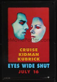 7x213 EYES WIDE SHUT int'l teaser 1sh '99 Stanley Kubrick, image of Tom Cruise & Nicole Kidman!