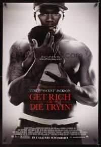 7x253 GET RICH OR DIE TRYIN' advance DS 1sh '05 Curtis 50 Cent Jackson holding baby!