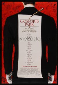7x276 GOSFORD PARK DS 1sh '01 Robert Altman directed, Maggie Smith, Helen Mirren, Clive Owen!