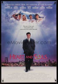 7x296 HEART & SOULS DS 1sh '93 Robert Downey Jr, Charles Grodin, Kyra Sedgwick, Elizabeth Shue!