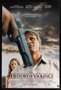 7x309 HISTORY OF VIOLENCE advance DS 1sh '05 David Cronenberg, Viggo Mortensen, Maria Bello!