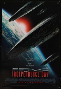 7x335 INDEPENDENCE DAY style B advance 1sh '96 great image of enormous alien ships coming to Earth!