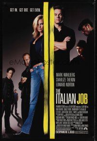 7x360 ITALIAN JOB advance DS 1sh '03 Mark Wahlberg, sexy full-length Charlize Theron!