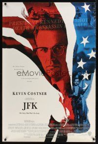 7x369 JFK advance DS 1sh '91 directed by Oliver Stone, Kevin Costner as Jim Garrison!
