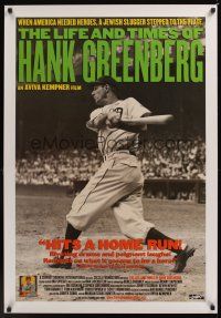 7x410 LIFE & TIMES OF HANK GREENBERG 1sh '99 Jewish baseball star, great image!