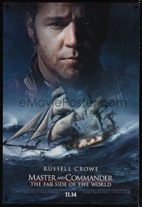 7x441 MASTER & COMMANDER style A advance DS 1sh '03 super close-up of Russell Crowe!