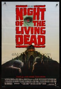7x481 NIGHT OF THE LIVING DEAD 1sh '90 Tom Savini, from George Romero screenplay, zombies!